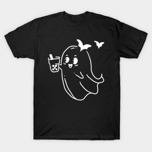 Ghost drinking a boba T-Shirt